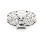 Asscher Cut Diamond Bridal Ring Set