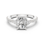 Radiant Cut Three Stone Diamond Engagement Ring