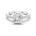 Princess Cut Pavé Diamond Engagement Ring