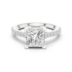 Princess Cut Pavé Diamond Engagement Ring