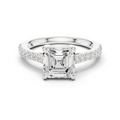 Asscher Cut Pavé Diamond Engagement Ring