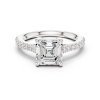Asscher Cut Pavé Diamond Engagement Ring