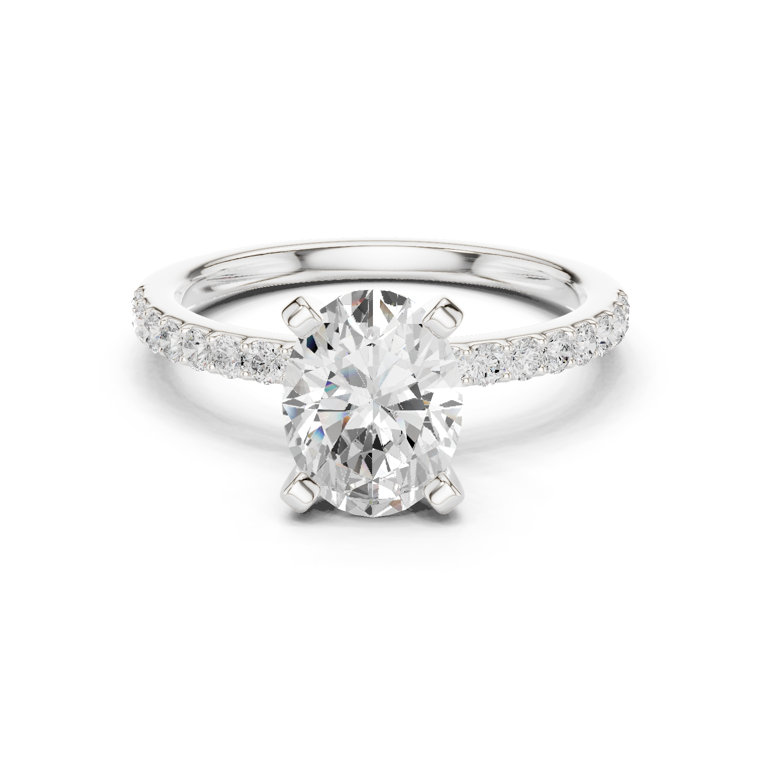 Oval Cut Pavé Diamond Engagement Ring