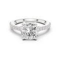 Cushion Cut Pavé Diamond Engagement Ring