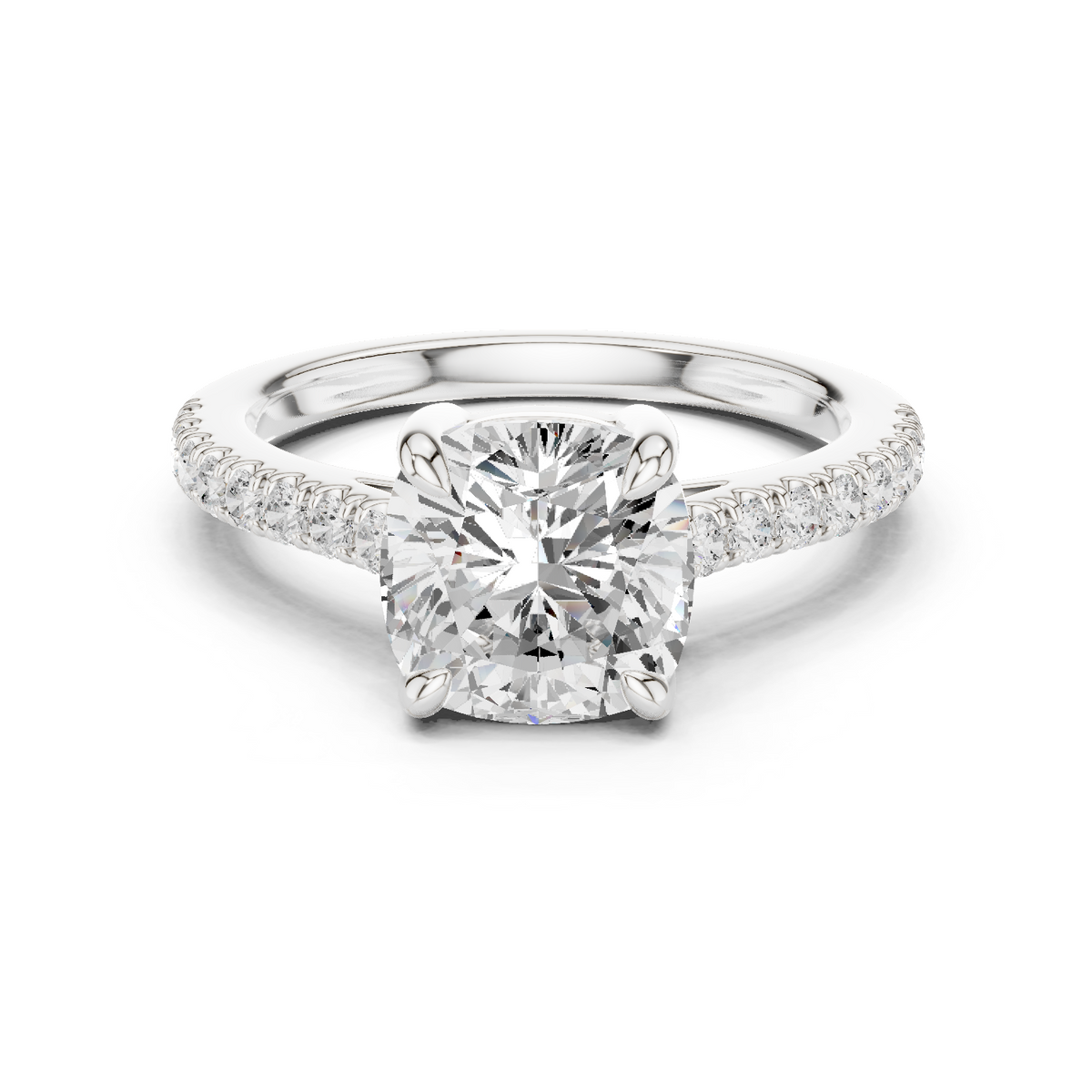 Cushion Cut Pavé Lab Grown Diamond Engagement Ring – Style DDLR-039-CU-1 — Jewelix Atelier