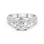 Pear Diamond Twisted Pavé Engagement Ring