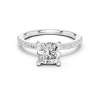Cushion Cut Pavé Diamond Engagement Ring