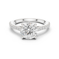 Round Cut Pavé Diamond Engagement Ring