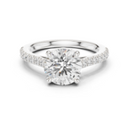 Round Cut Pavé Diamond Engagement Ring