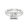 Princess Cut Pavé Diamond Engagement Ring