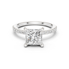 Princess Cut Pavé Diamond Engagement Ring