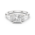 Princess Cut Three Stone Diamond Engagement Ring