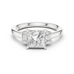 Princess Cut Three Stone Diamond Engagement Ring