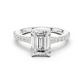 Emerald Cut Pavé Diamond Engagement Ring