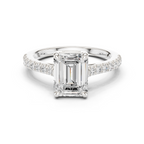Emerald Cut Pavé Diamond Engagement Ring
