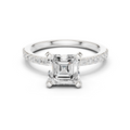 Asscher Cut Pavé Diamond Engagement Ring