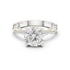 Round Brilliant Cut Twisted Pave Diamond Engagement Ring