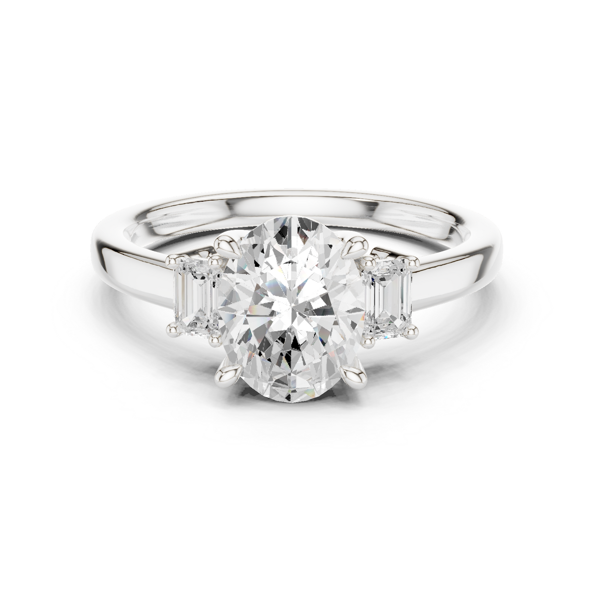 Oval Cut Three Stone Lab Grown Diamond Engagement Ring – Style DDLR-038-OV-1 — Jewelix Atelier