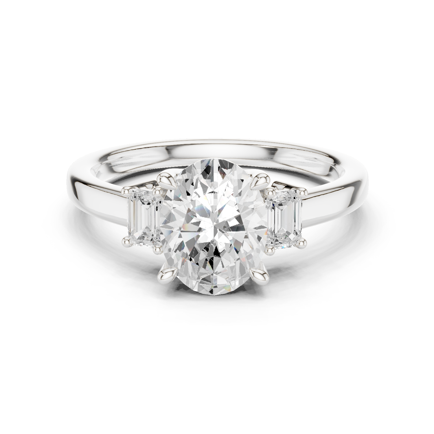 Oval Cut Three Stone Diamond Engagement Ring
