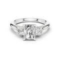 Radiant Cut Three Stone Diamond Engagement Ring