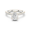Pear Cut Diamond Hidden Halo Engagement Ring