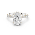 Pear Cut Hidden Halo Diamond Engagement Ring
