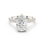 Pear Cut Hidden Halo Diamond Engagement Ring