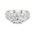 Round Diamond Twisted Pavé Engagement Ring