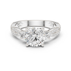 Round Diamond Twisted Pavé Engagement Ring