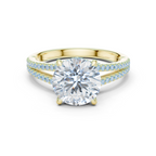 Round Cut Diamond Split Shank Engagement Ring