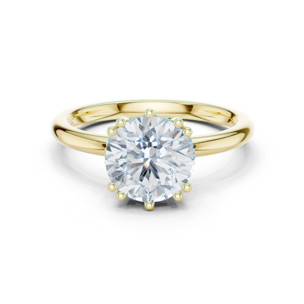 Round Cut Solitaire Engagement Ring with Hidden Diamond Gallery