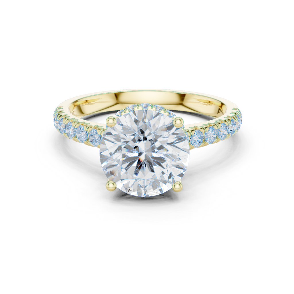 Round Brilliant Hidden Halo Diamond Engagement Ring