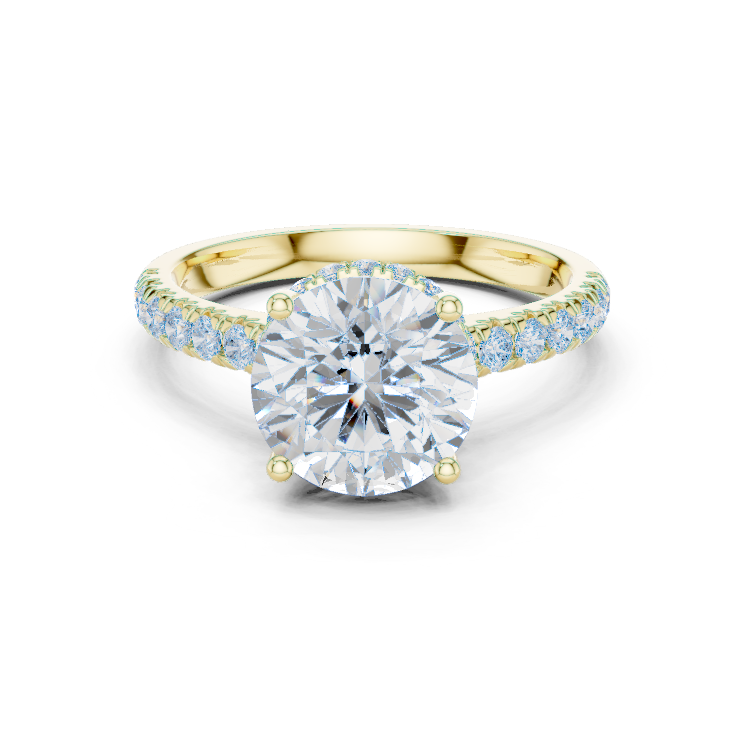 Round Brilliant Hidden Halo Diamond Engagement Ring