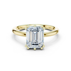 Emerald Cut Solitaire Engagement Ring with Hidden Diamond Gallery