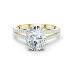 Oval Cut Diamond Split Shank Pavé Engagement Ring