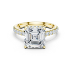 Asscher Cut Hidden Halo Diamond Engagement Ring