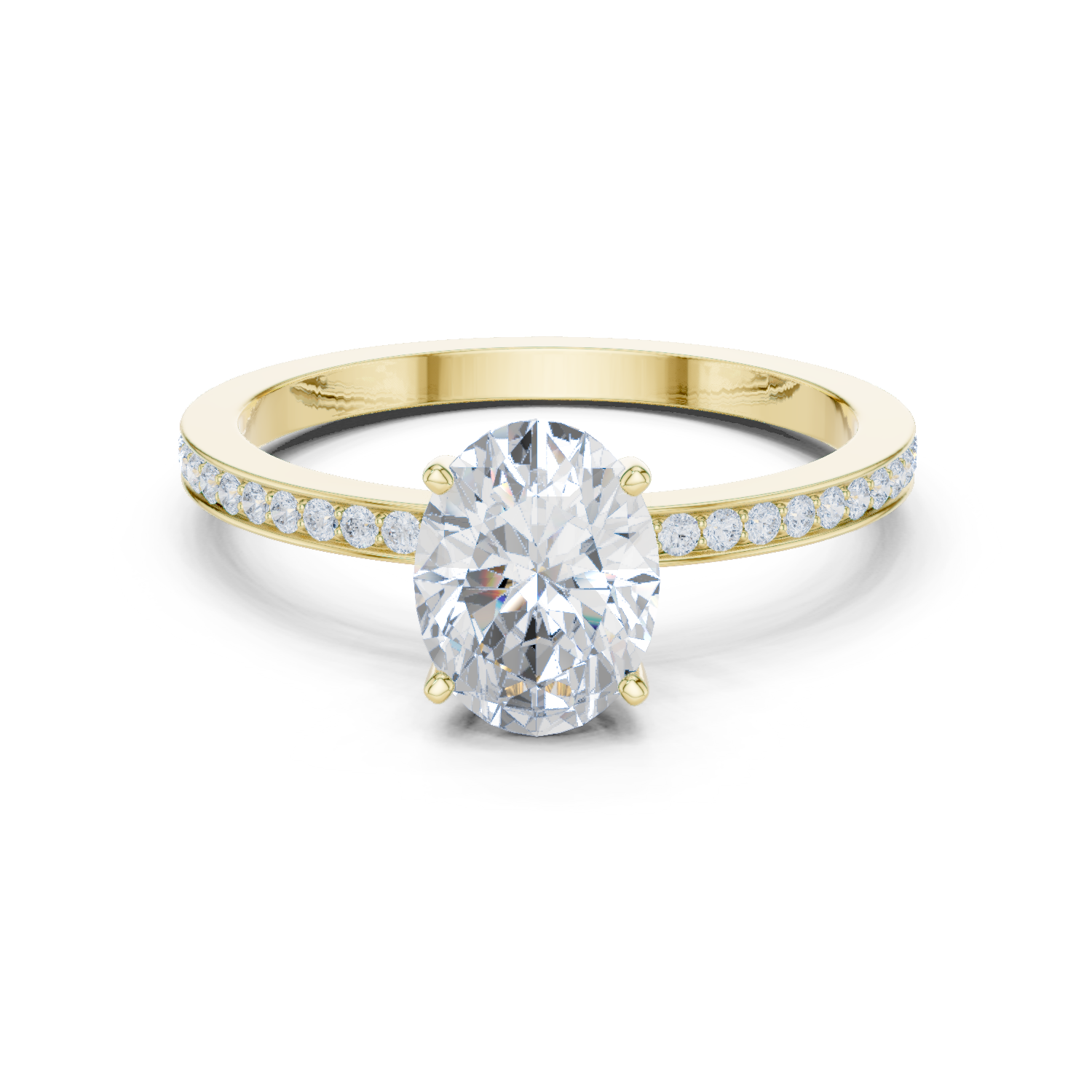 Oval Cut Pavé Diamond Engagement Ring
