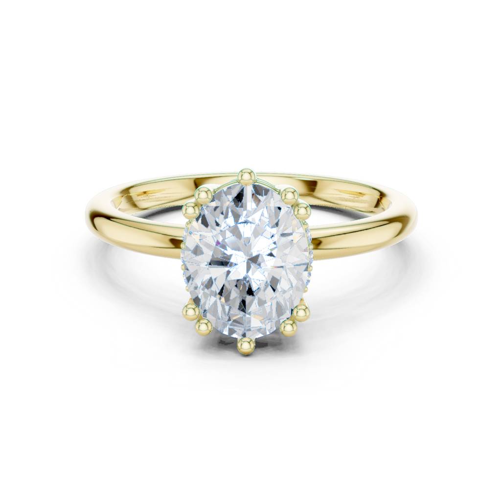 Oval Cut Solitaire Engagement Ring with Hidden Diamond Gallery