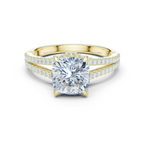Cushion Cut Diamond Split Shank Engagement Ring