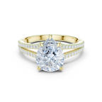 Pear Cut Diamond Split Shank Pavé Engagement Ring