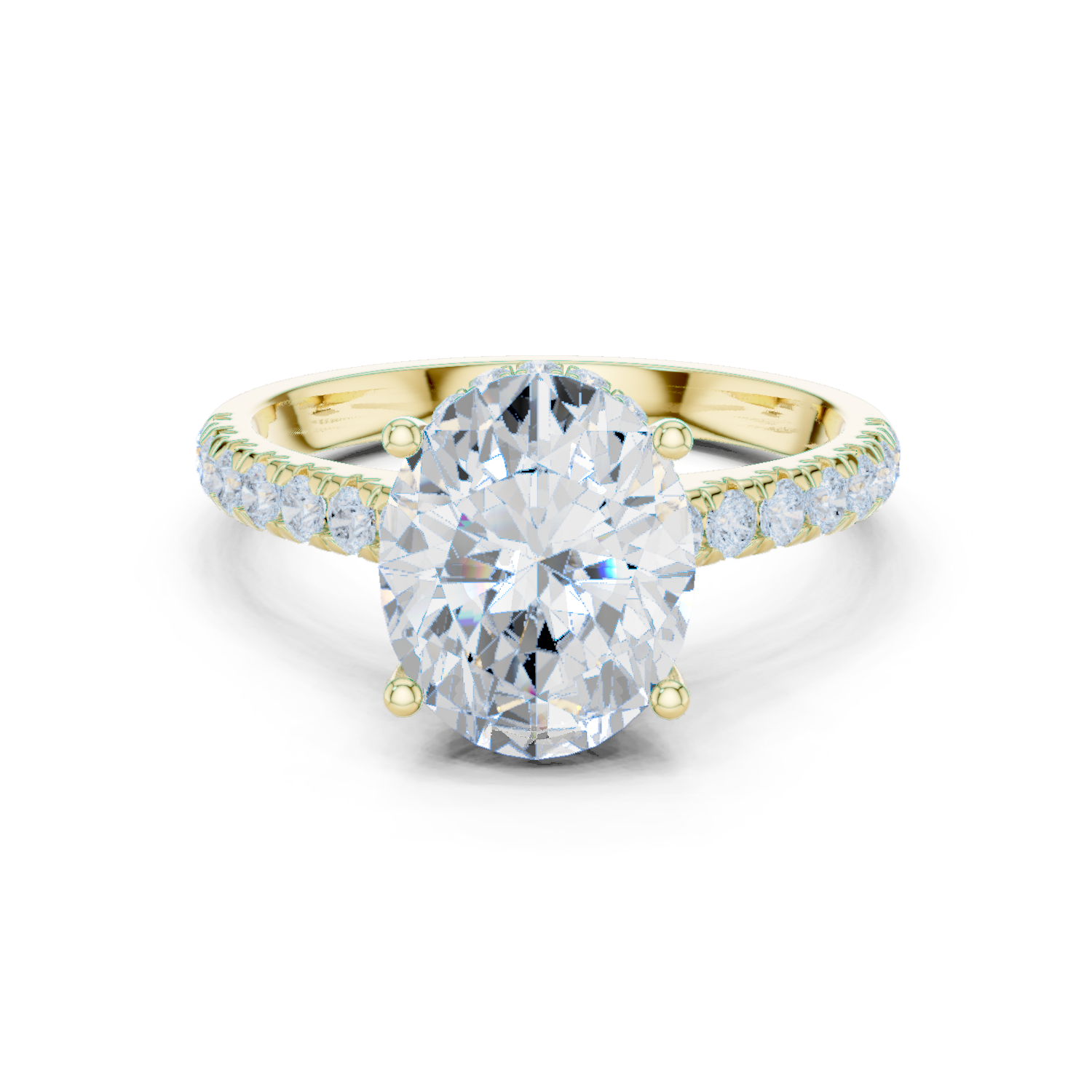 Oval Cut Hidden Halo Diamond Engagement Ring