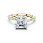 2.93 CT Asscher Cut Diamond Engagement Ring with Hidden Marquise Accents