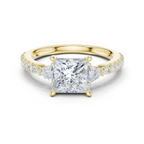 Princess Cut Three Stone Diamond Engagement Ring