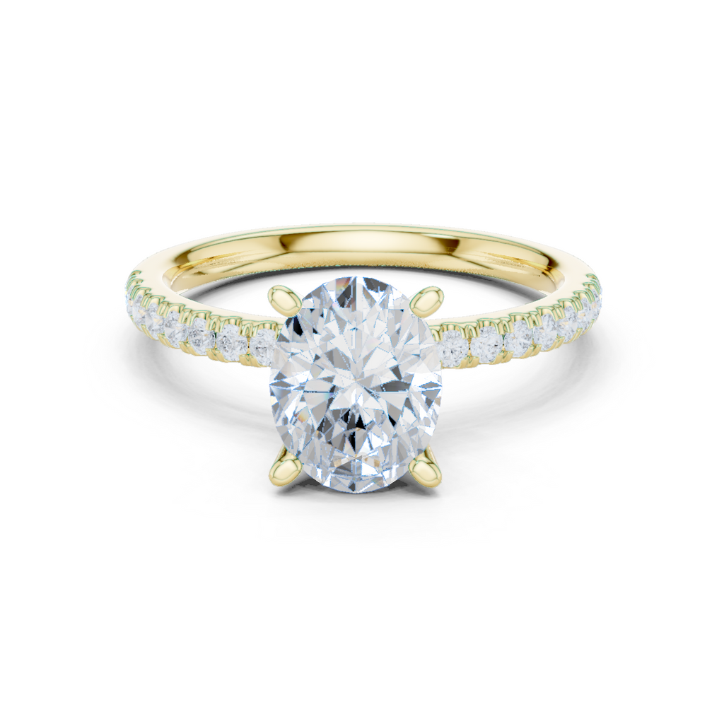 Oval Cut Marquise Accent Diamond Engagement Ring