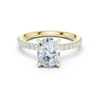 Oval Cut Marquise Accent Diamond Engagement Ring