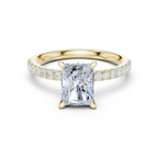 Radiant Cut Marquise Accent Diamond Engagement Ring