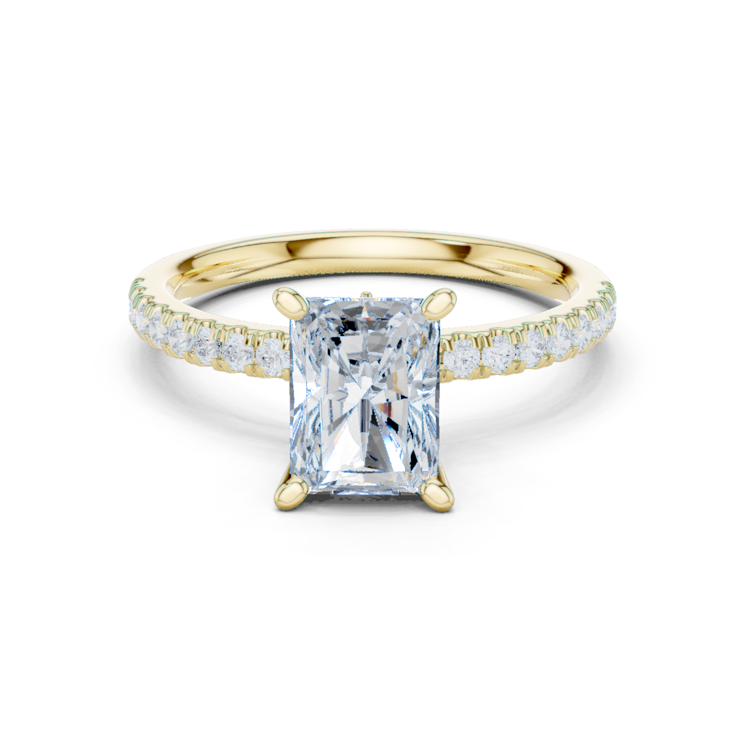Radiant Cut Marquise Accent Diamond Engagement Ring