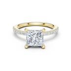 Princess Cut Pavé Diamond Engagement Ring