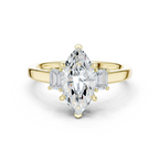Marquise Cut Three Stone Diamond Engagement Ring