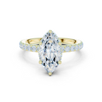 Marquise Cut Diamond Hidden Halo Engagement Ring